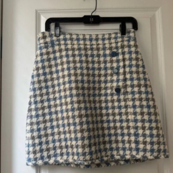 Sandro Blue and White A-Line Mini Skirt for Work - Picture 1 of 8